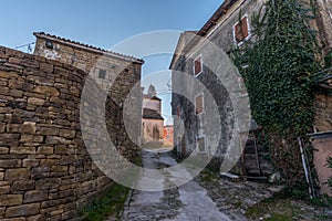 Street detail of Oprtalj, Istria photo