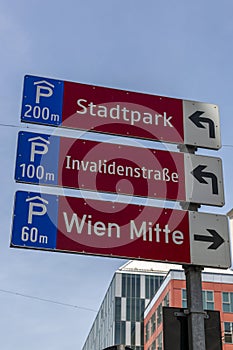 Street direction sign in Vienna