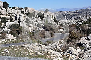 Street through El Torcal de Antequerra, Malaga, Spain