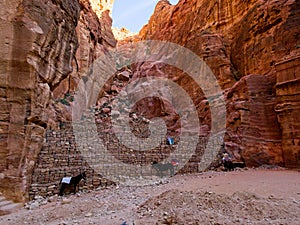 Street of Facades in ancient city Petra, Jordan