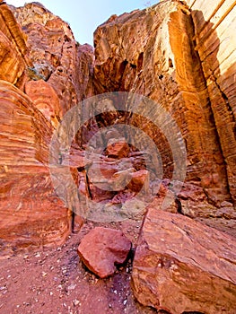 Street of Facades in ancient city Petra, Jordan