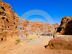 Street of Facades in ancient city Petra, Jordan