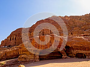 Street of Facades in ancient city Petra, Jordan