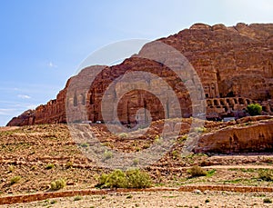 Street of Facades in ancient city Petra, Jordan