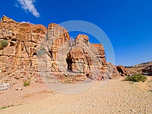 Street of Facades in ancient city Petra, Jordan