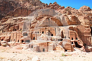 Street of Facades in Petra in Jordan. It was carve