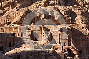 Street of Facades in Petra ruin and ancient city, Jordan, Arab