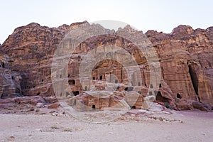 Street facades tombs. Petra. Jordan