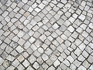 Street floor of gray stones