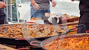 Street Food Chicken Curry. Indian Take Away Food