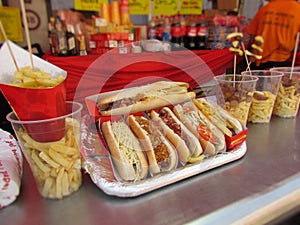 Street food on the crowded streets in Madrid