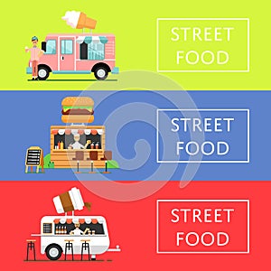 Street food festival flyers set