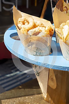 Typical dish of Palermo, Italy: fried fish photo