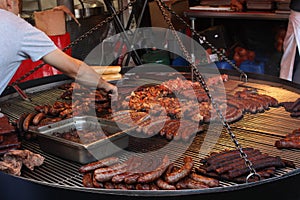 Street food, hot dogs, grill