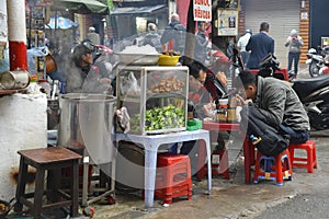 Street Food Stall in Hanoi Old Quarter