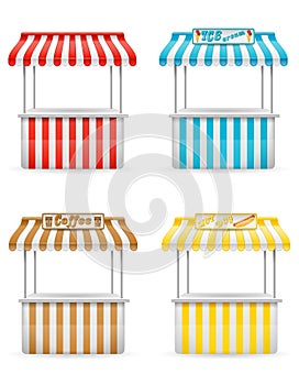 Street food stall vector illustration