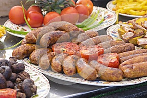 Street food in Ukraine - grilled frankfurter