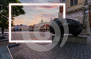 The street with frame in the old sity