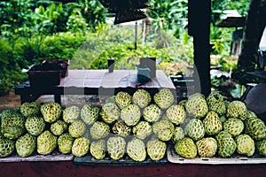 Street fruit and vegetable market-Fresh seasonal fruits and vegetables