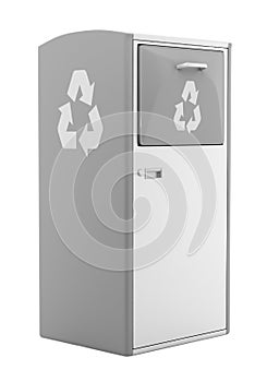 Street garbage bin isolated on white