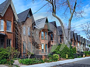 Old semi-detached houses with gables