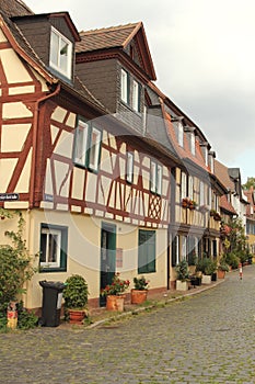 Street with half-timbered houses in Frankfurt am Main