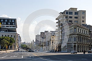 street in Havana downtown. paseo del prado, de marti