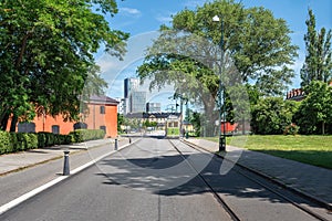 Street with Heritage Line Tram and Malmo Buildings - Malmo, Sweden