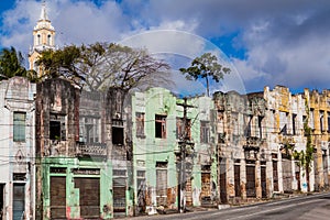 Street in the historic center of Joao Pessoa, Braz