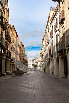 Street in historic center of Vilafranca del Penedes, Catalonia, Spain photo