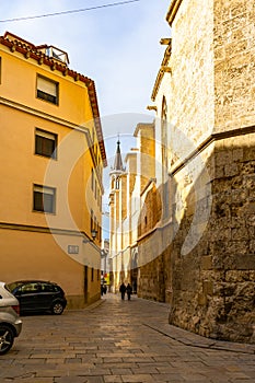 Street in historic center of Vilafranca del Penedes, Catalonia, Spain photo