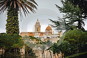 The street of historic Erice city in Sicily, Italy