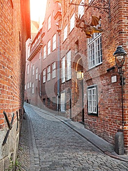 Street in the historic Old Town of Lubeck