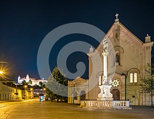 Street in historical center of Bratislava in Slovak republic.