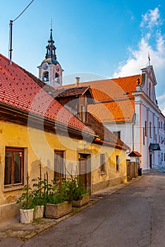 Street in the historical center of Kamnik, Slovenia