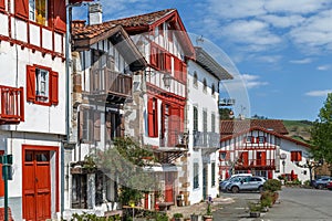 Street in Ainhoa, Pyrenees-Atlantiques, France photo