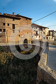 Street of the historical village of Mora de Rubielos, Teruel, Spain