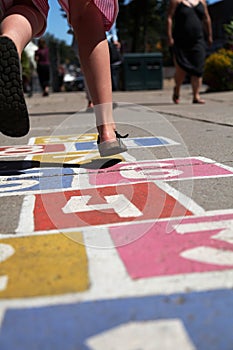 Street hopscotch child