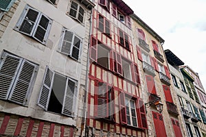 Street house in Bayonne city in basque region of the south of France north of spain bask country