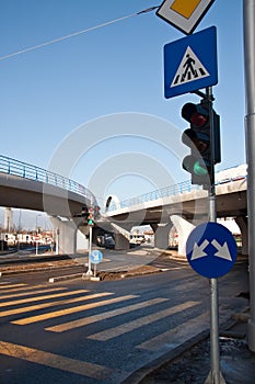 Street junction and Basarab bridge 