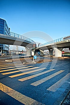 Street junction and Basarab bridge 