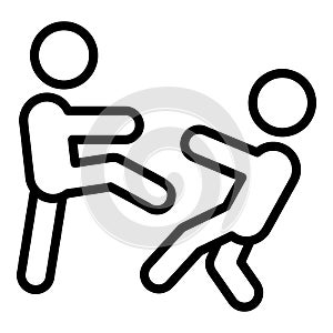 Street knockout icon outline vector. Defense kick