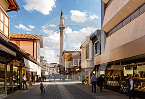 Street of Konya with numerous jewelry stores