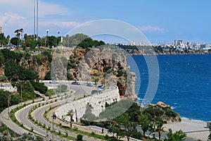 Street at Konyaalti beach in Antalya, Turkey