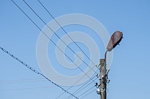 Street lamp and cables