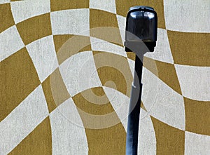 Street lamp close up with stucco textured design background