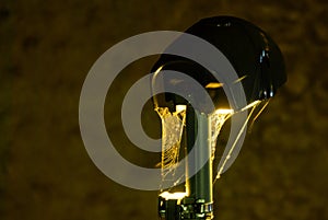 Street lamp with cobwebs at night photo