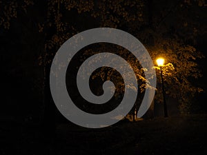 Street lamp at dusk.