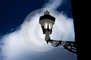 Street lamp in front of the cloud