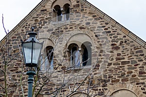 Street lamp in front of a historic building in Bad Muenstereifel